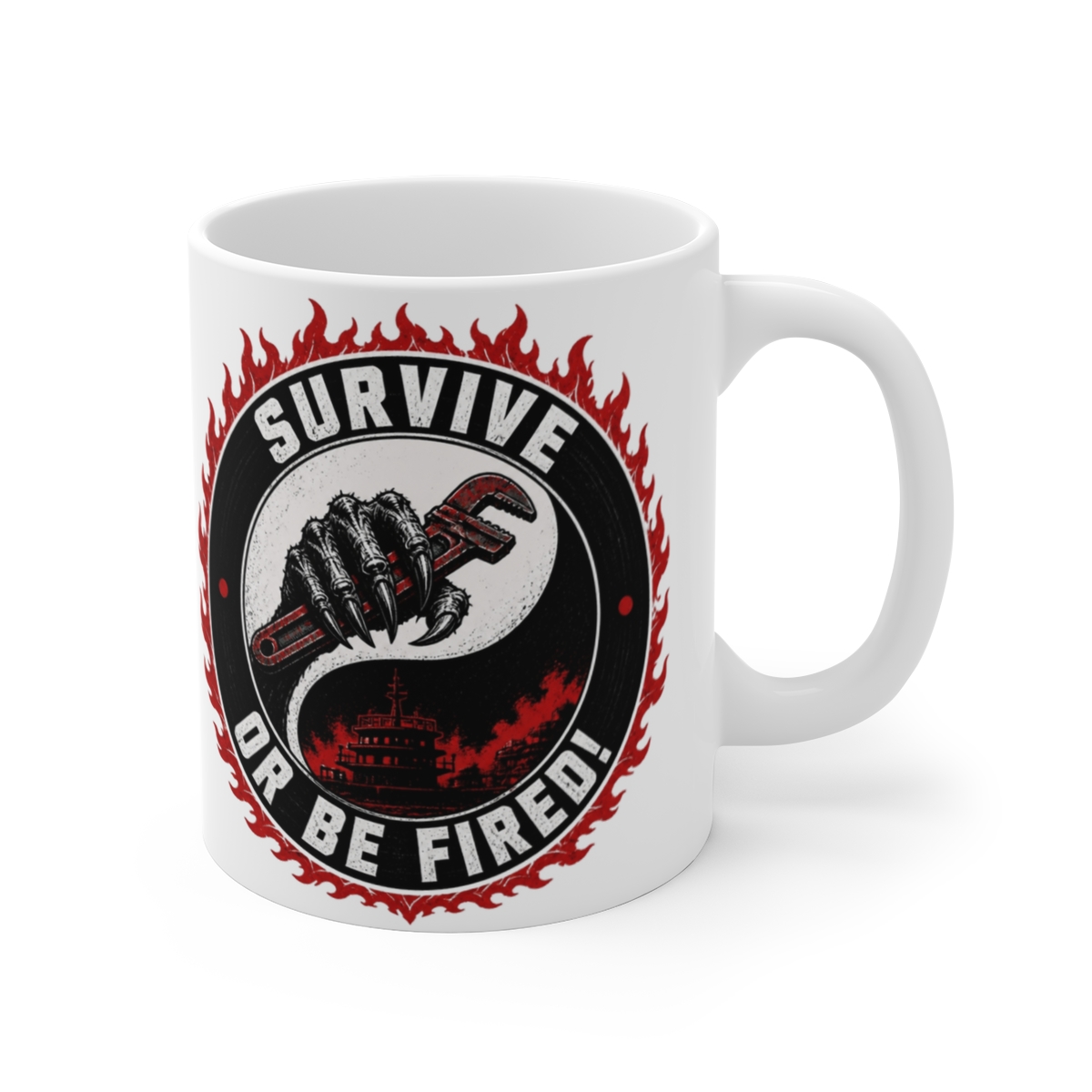 Lethal Company "Survive or Be Fired!" White Mug